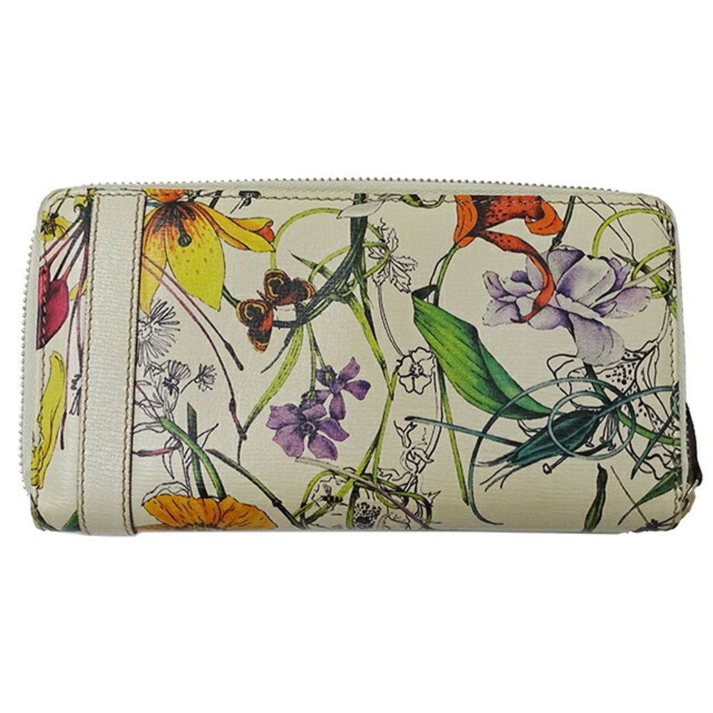 Gucci Flora Long Wallet for Women, Leather, Ivory, 309758, Round, Butterfly, ... - Picture 2 of 16
